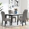 Set of 2 Tufted Upholstered Dining Chair with Curved Backrest